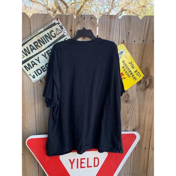 Vintage Y2K Black biker skull shirt with angel wings and lightning bolt Size 3XL - Picture 4 of 6